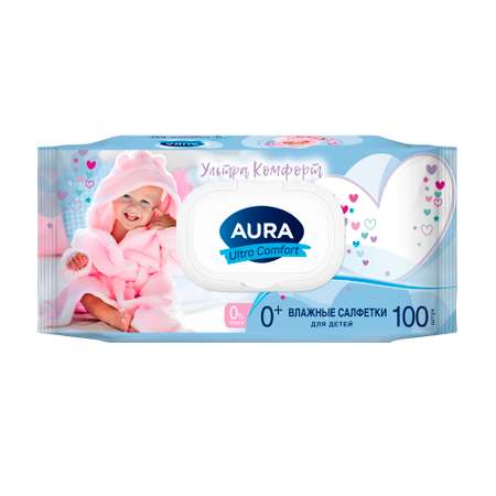 Влажные салфетки AURA 100 шт.