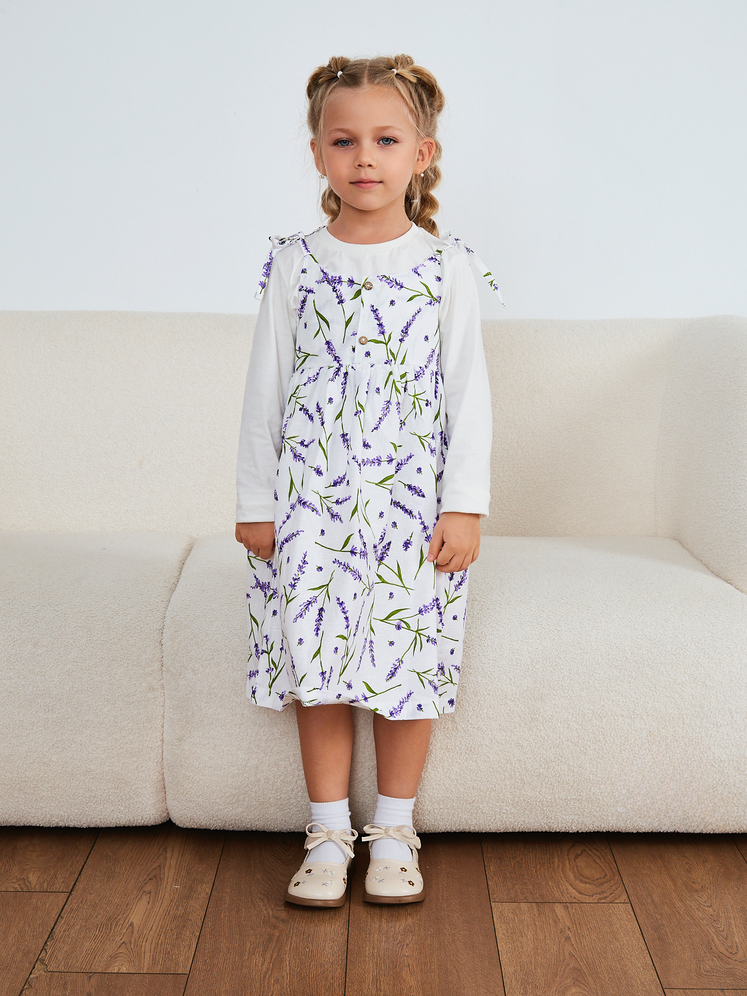 Сарафан MOUN сарафан_девочки_лаванда.бел - фото 11