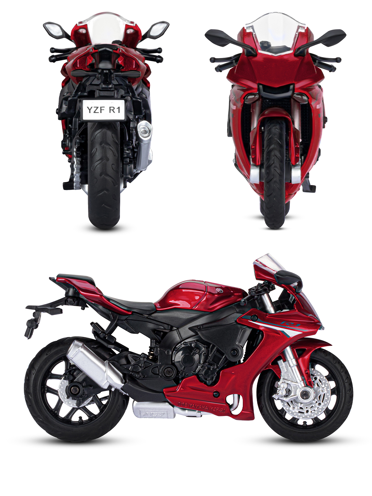 Мотоцикл АВТОпанорама Yamaha YZF R1 1:18 JB1251766 - фото 10