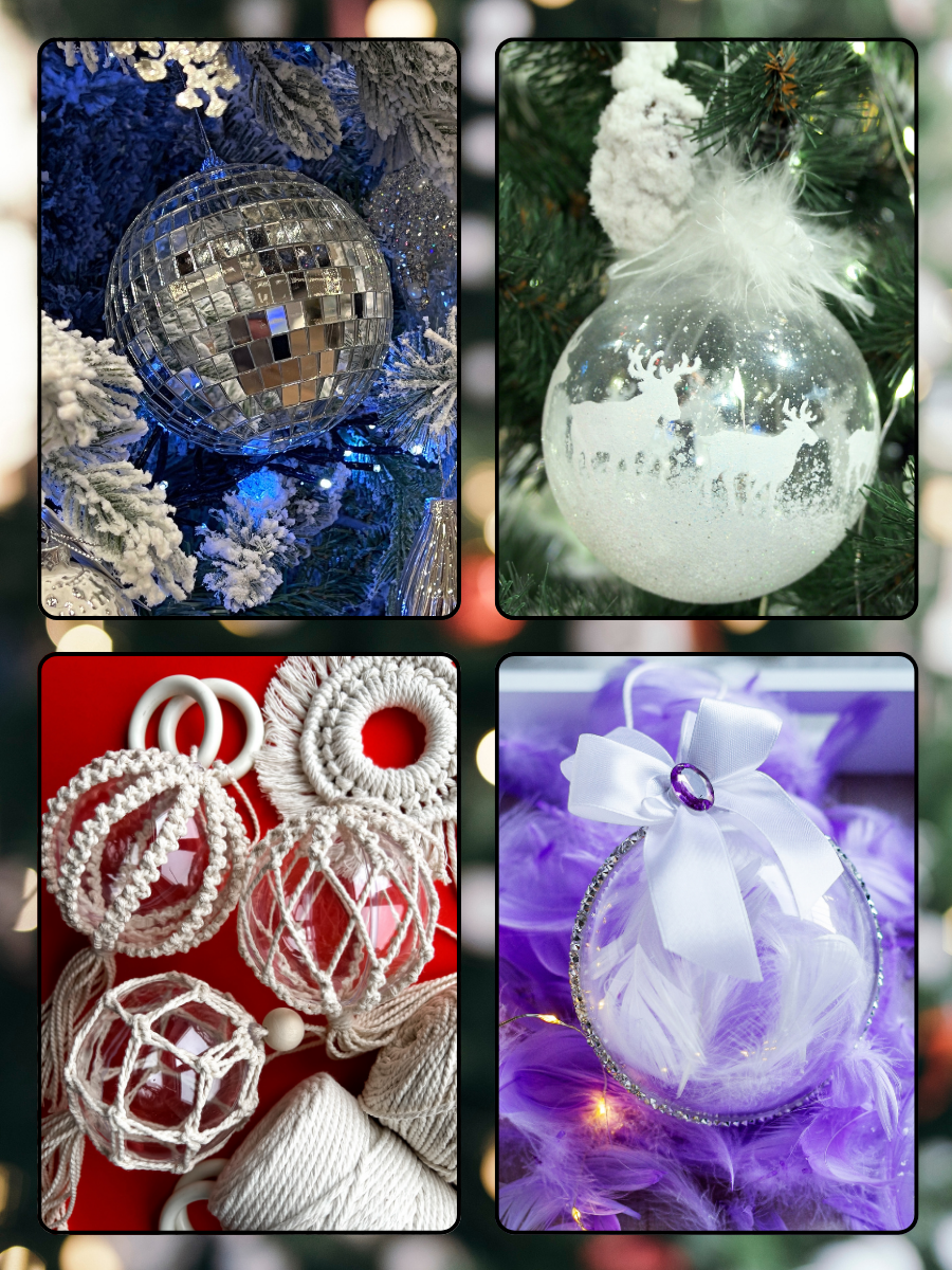 Шары прозрачные пластиковые CMGS заготовки для елочных игрушек набор 5 шт 9 см - фото 6