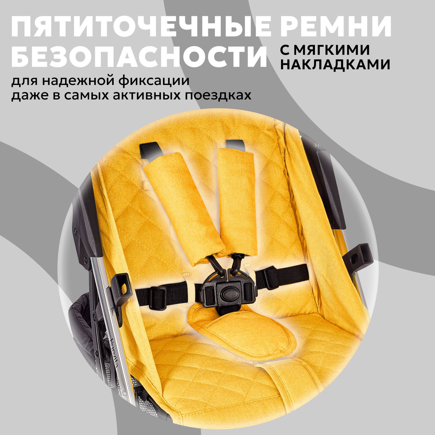 Коляска прогулочная Nuovita Snello Plus желтый - фото 15