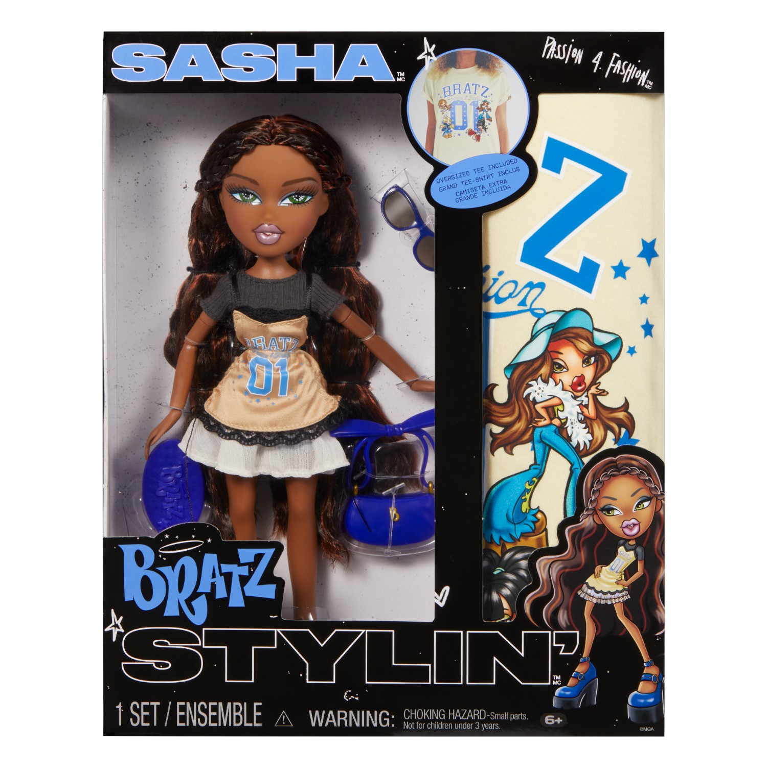 Изображение товара Модельная кукла Bratz Саша Stylin' с футболкой, стильная и энергичная Изображение товара Модельная кукла Bratz Саша Stylin' с футболкой, стильная и энергичная