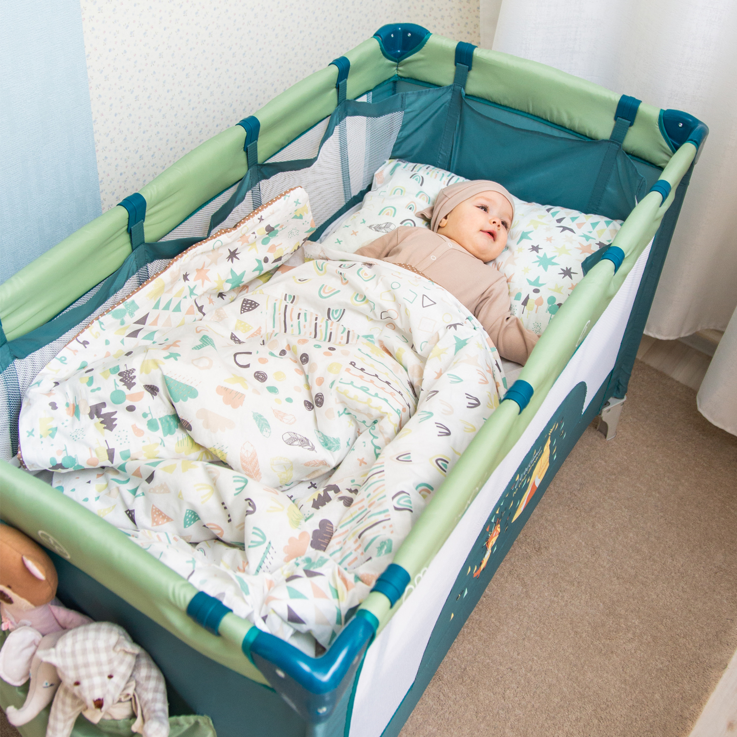 Манеж-кровать AmaroBaby Multiform Hello Bear прямоугольный серый AMARO-26MHB-Se - фото 20