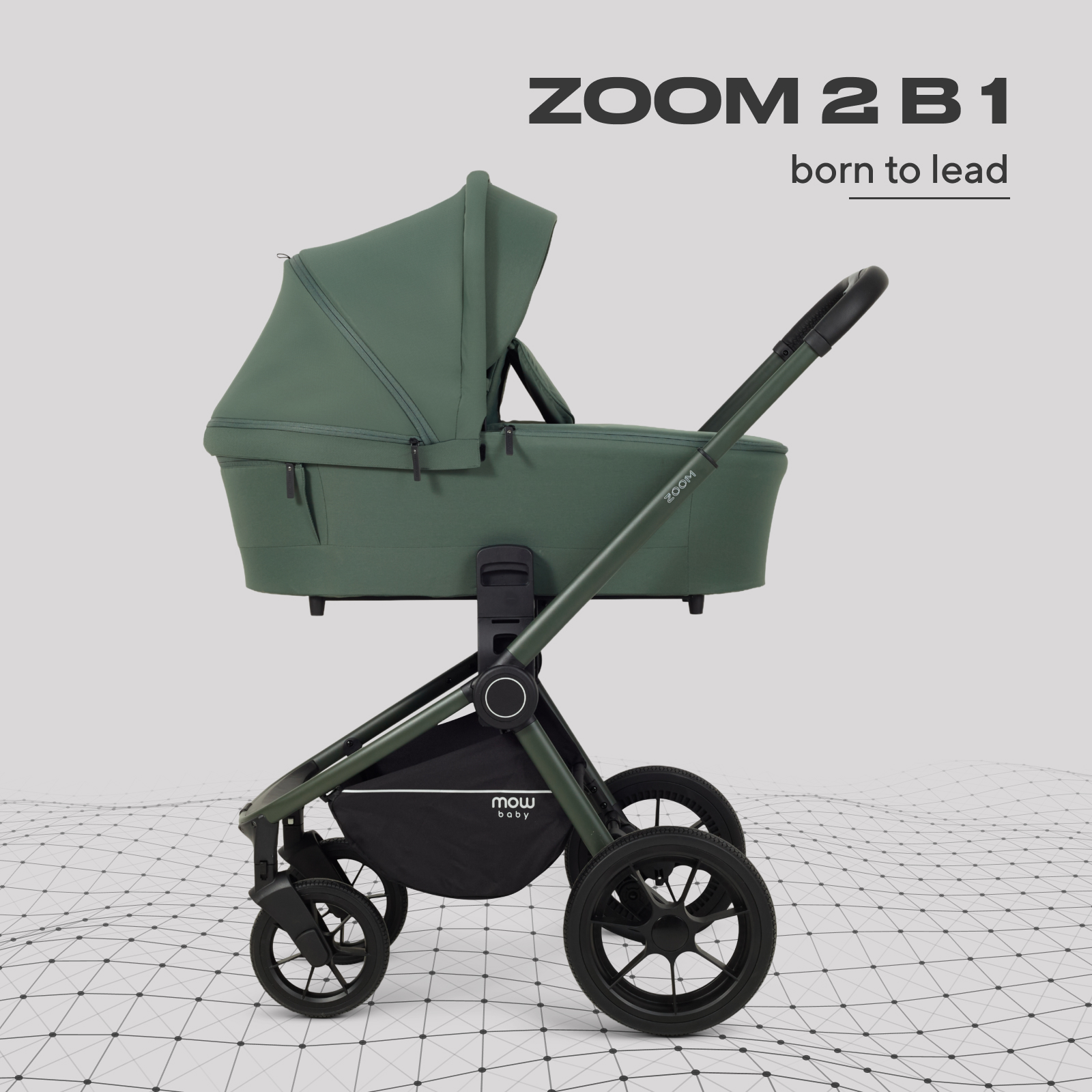 Коляска 2в1 MOWbaby Zoom зеленый - фото 1