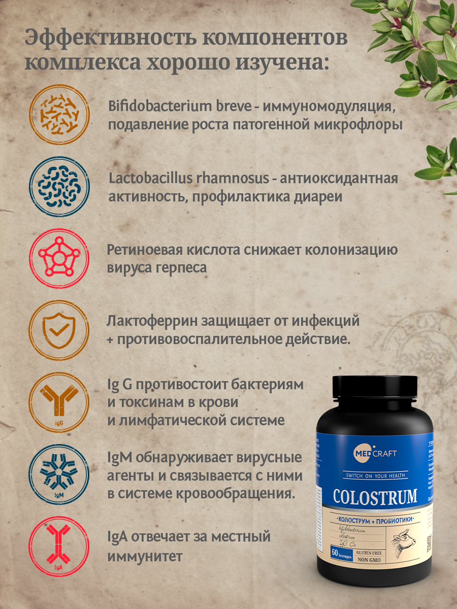 БАД MedCraft Колострум и метабиотик. Colostrum - молозиво для иммунитета - фото 5