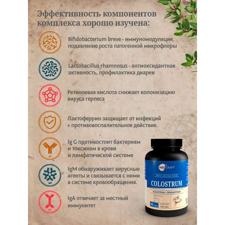 БАД MedCraft Колострум и метабиотик. Colostrum - молозиво для иммунитета
