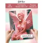 Скетчбук Проф-Пресс блокнот Ангел в розовом А4 64 лист. 1 шт.