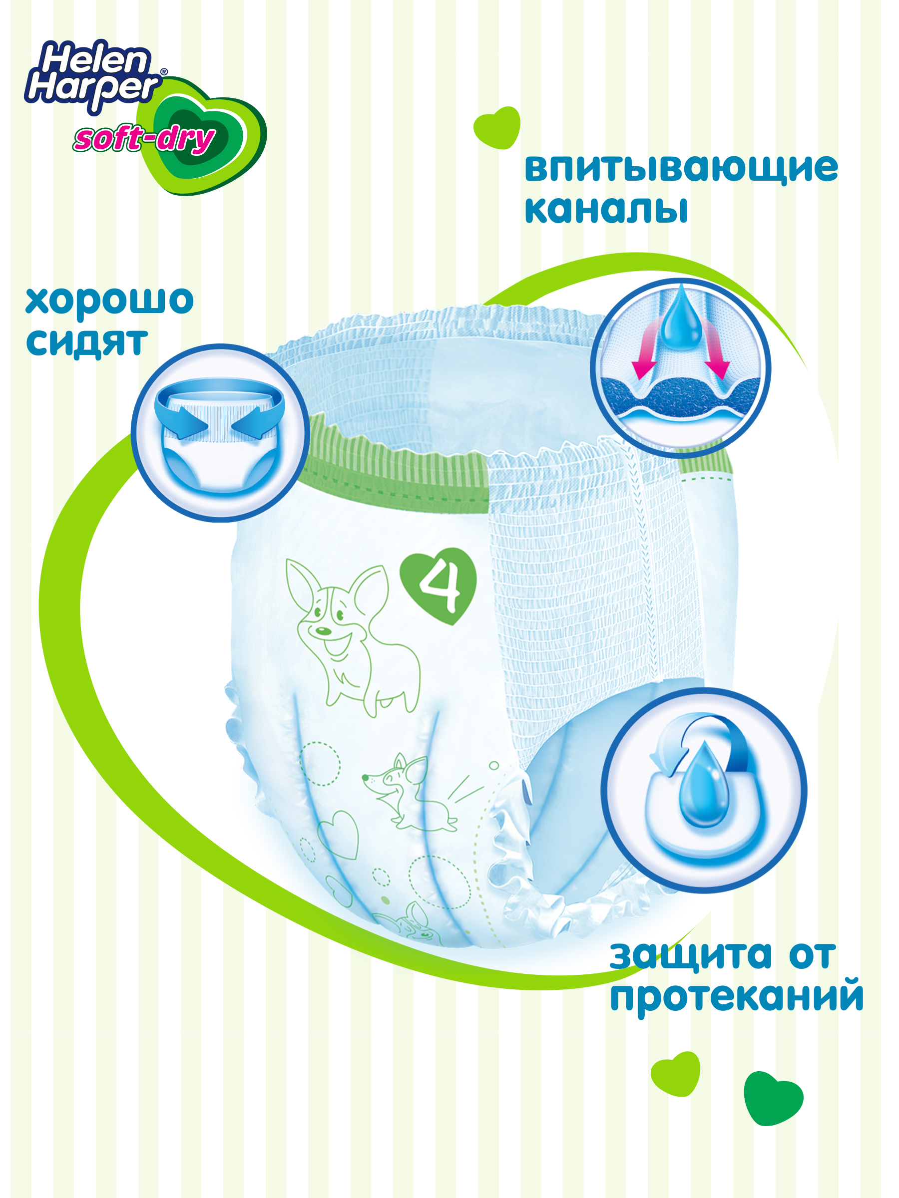 Трусики Helen Harper Soft and Dry 4 (9-15 кг) 72 шт. - фото 4