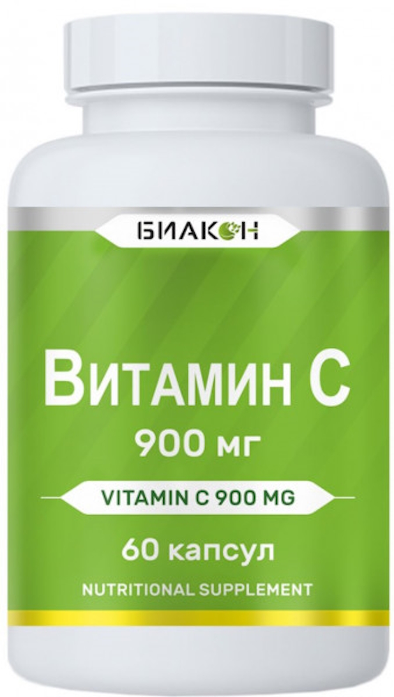 Пищевая добавка БИАКОН Витамин С повышенной дозировки 60 капсул - фото 1