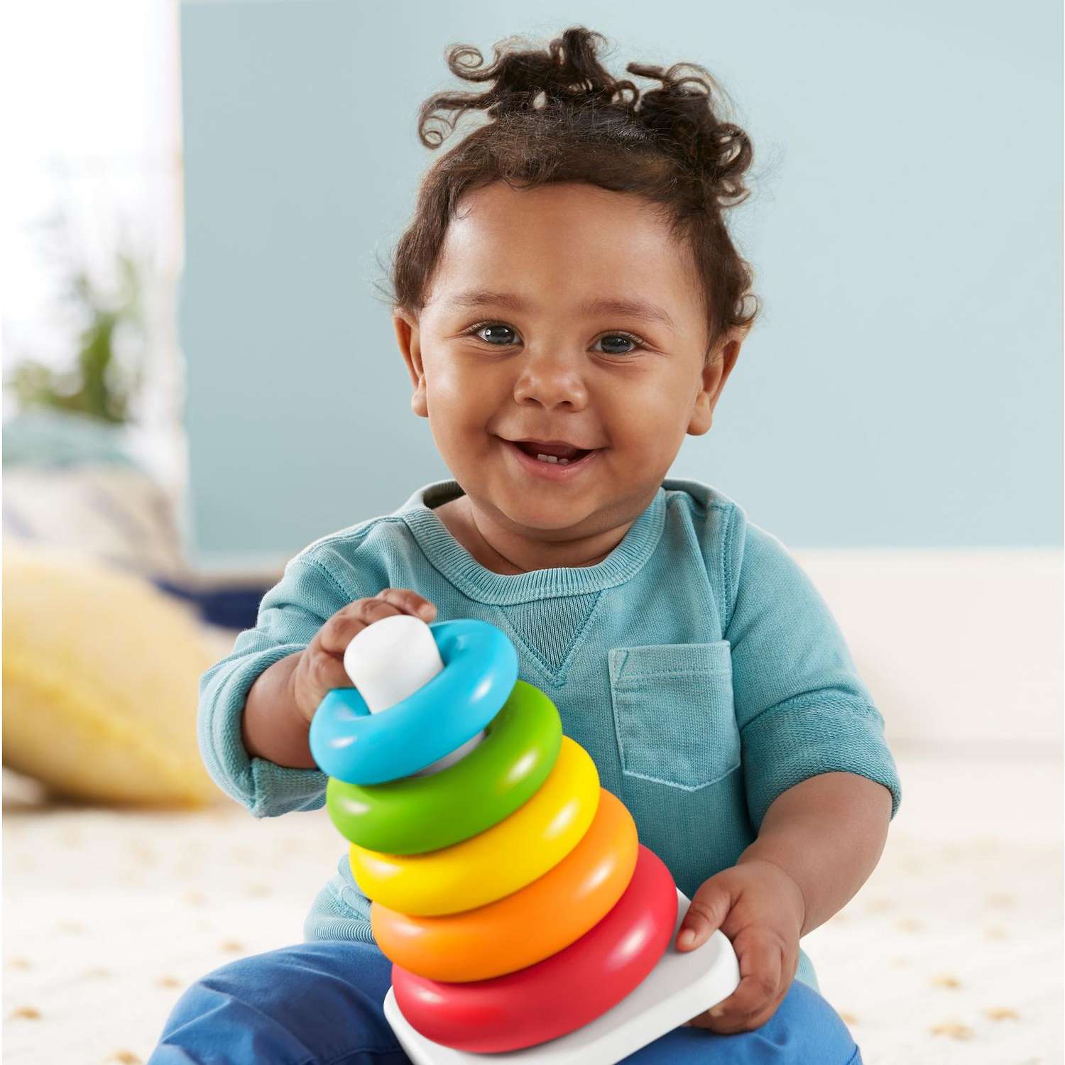 Игрушка Fisher Price пирамидка Складывай и толкай - фото 12