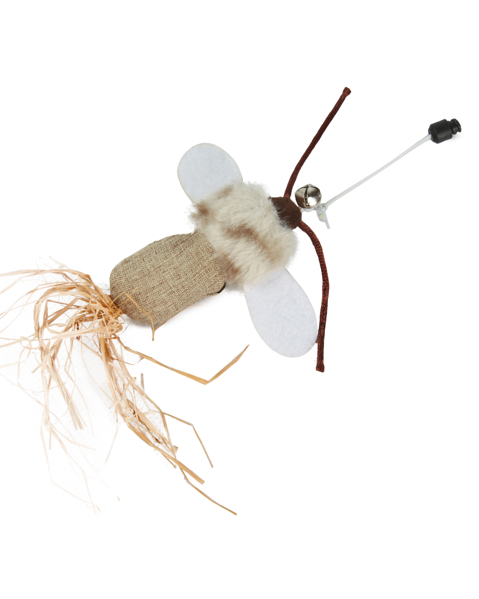 Игрушка для кошек Barbaks Дразнилка с кошачьей мятой с натуральными перьями и бубенчиком 40см - фото 2