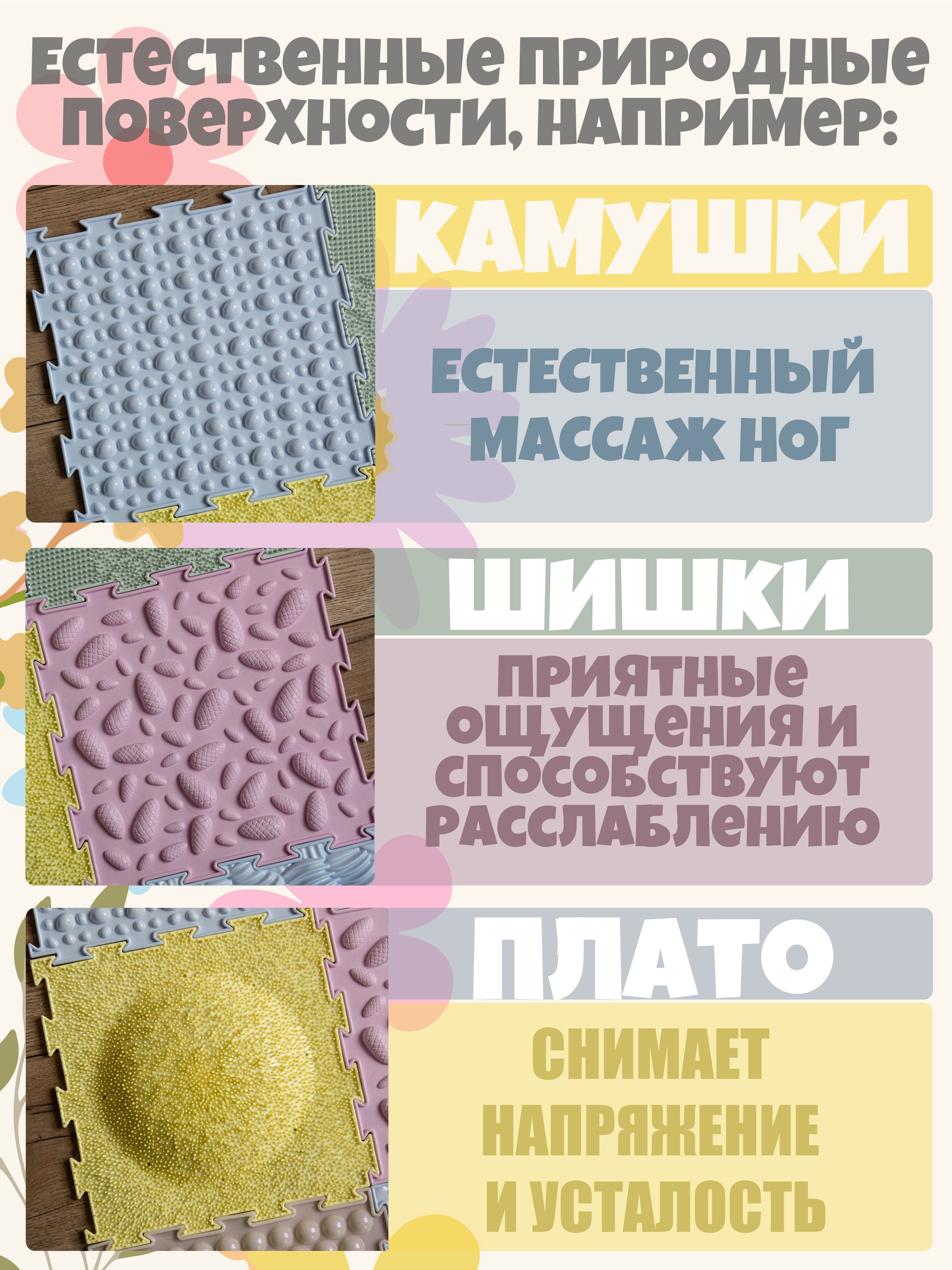 Коврик-пазл Ортодон массажный развивающий 26 x 150 см 6 шт. - фото 5