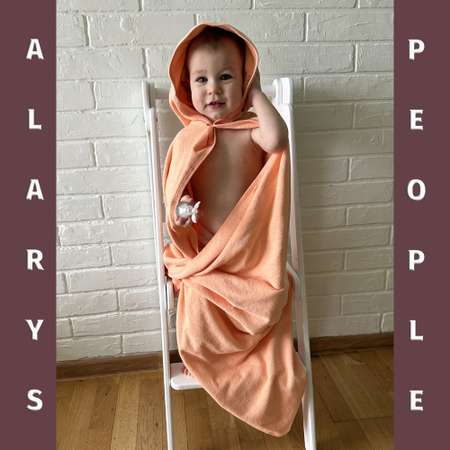Набор для купания ALARYSPEOPLE пеленка-полотенце с уголком и рукавичка