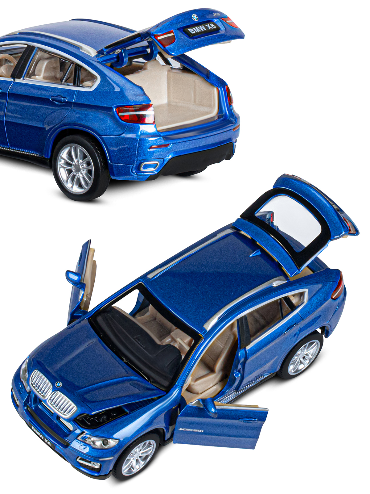 Внедорожник АВТОпанорама BMW X6 1:32 JB1251394 - фото 9