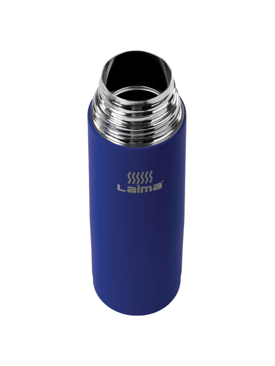 Термос Лайма классический с узким горлом 0.5 л нержавеющая сталь синий - фото 14