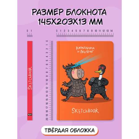Скетчбук Проф-Пресс блокнот В тренде с Капибарой А5 64 лист. 1 шт.
