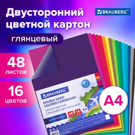 Цветной картон Brauberg 48 лист.