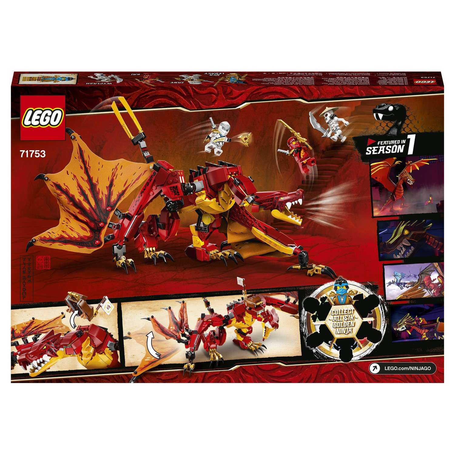 Конструктор LEGO NINJAGO Атака огненного дракона блочный - фото 3