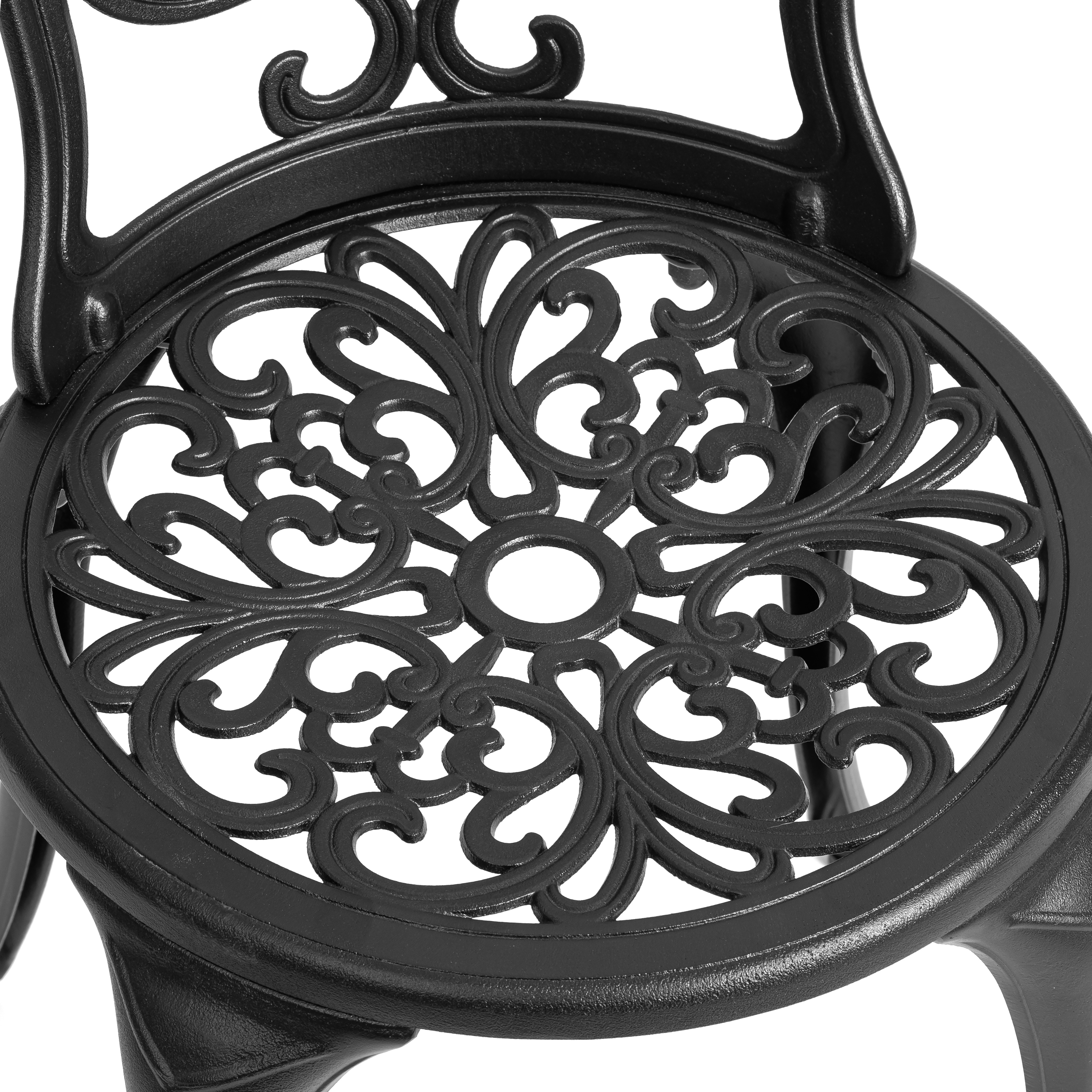 Комплект садовой мебели TETCHAIR Романс (стол+2 стула), алюминиевый сплав, D60/H67, 53х41х89см, черный - фото 10