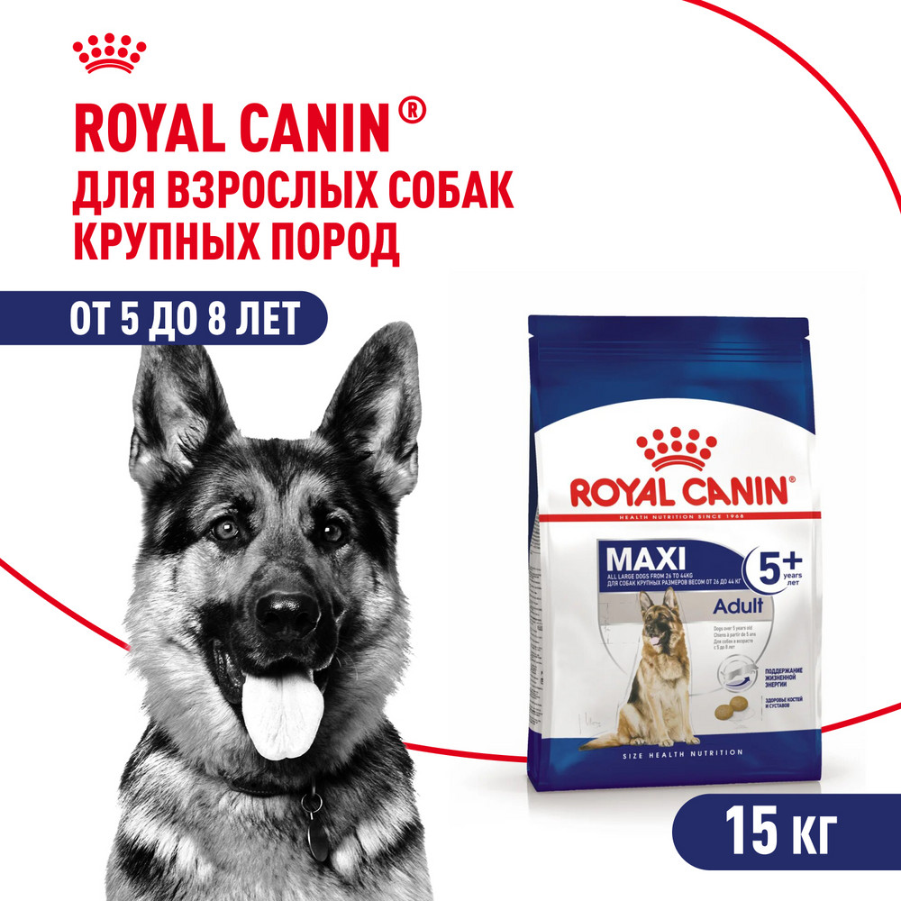 Корм для собак ROYAL CANIN крупных пород от 5 лет 15кг - фото 1