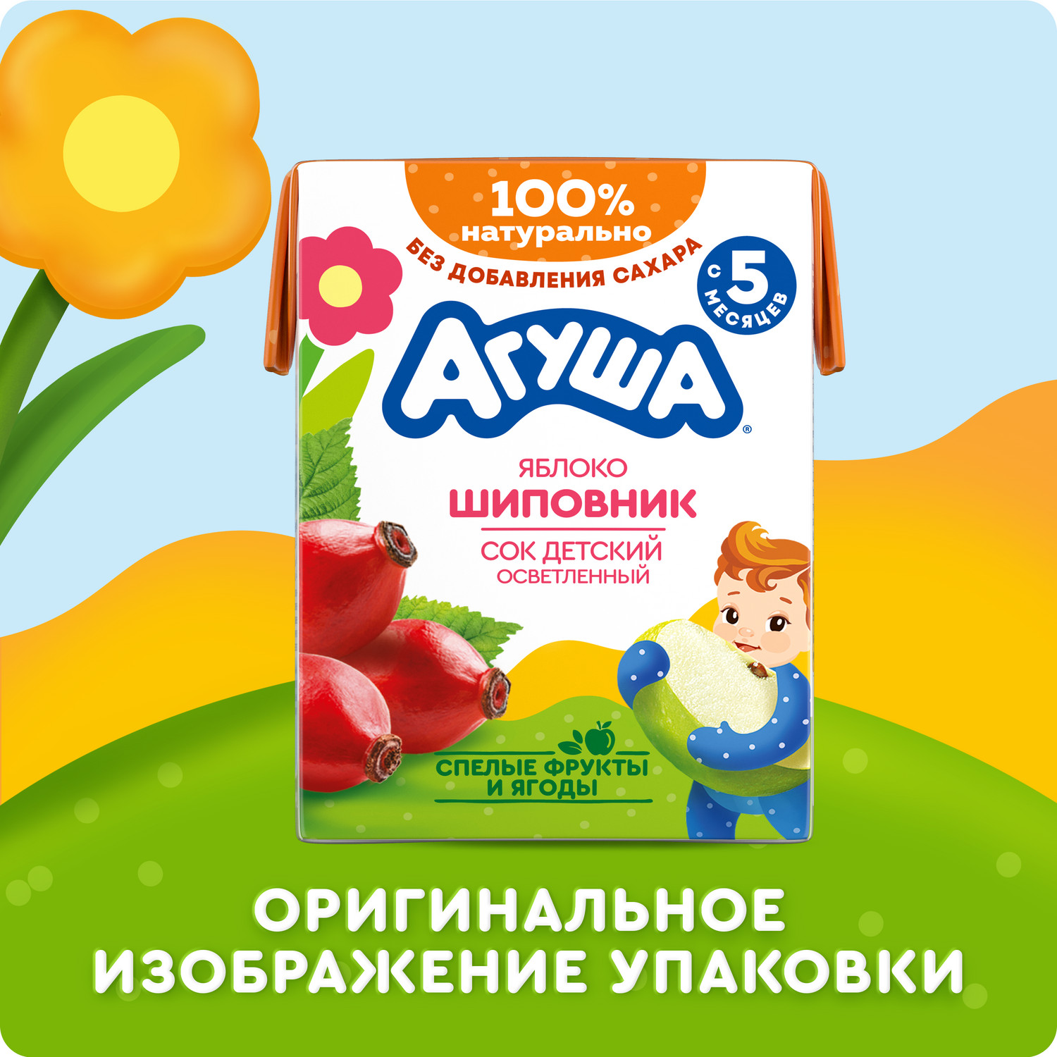 Сок Агуша яблоко-шиповник осветленный 0.2л с 5месяцев - фото 10