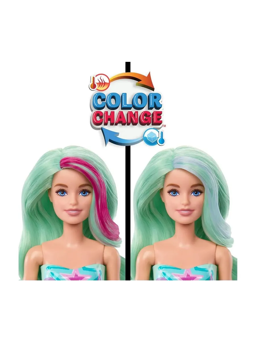 Кукла модельная Barbie Color Reveal меняющая цвет с аксессуарами высота 29 см HRK12 - фото 3