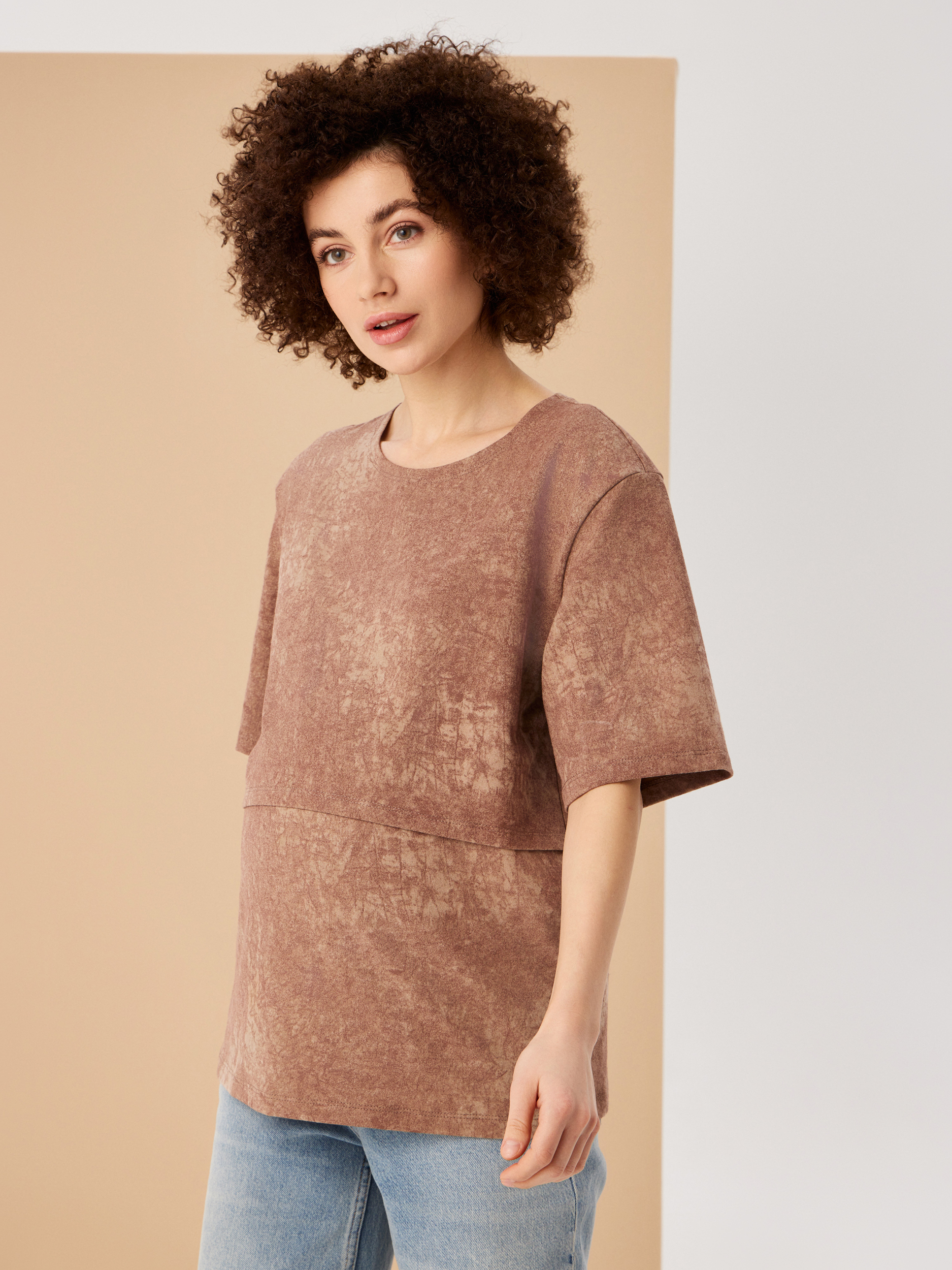 Футболка для кормящих Proud Mom ФВАР-0300-бежевый - фото 1