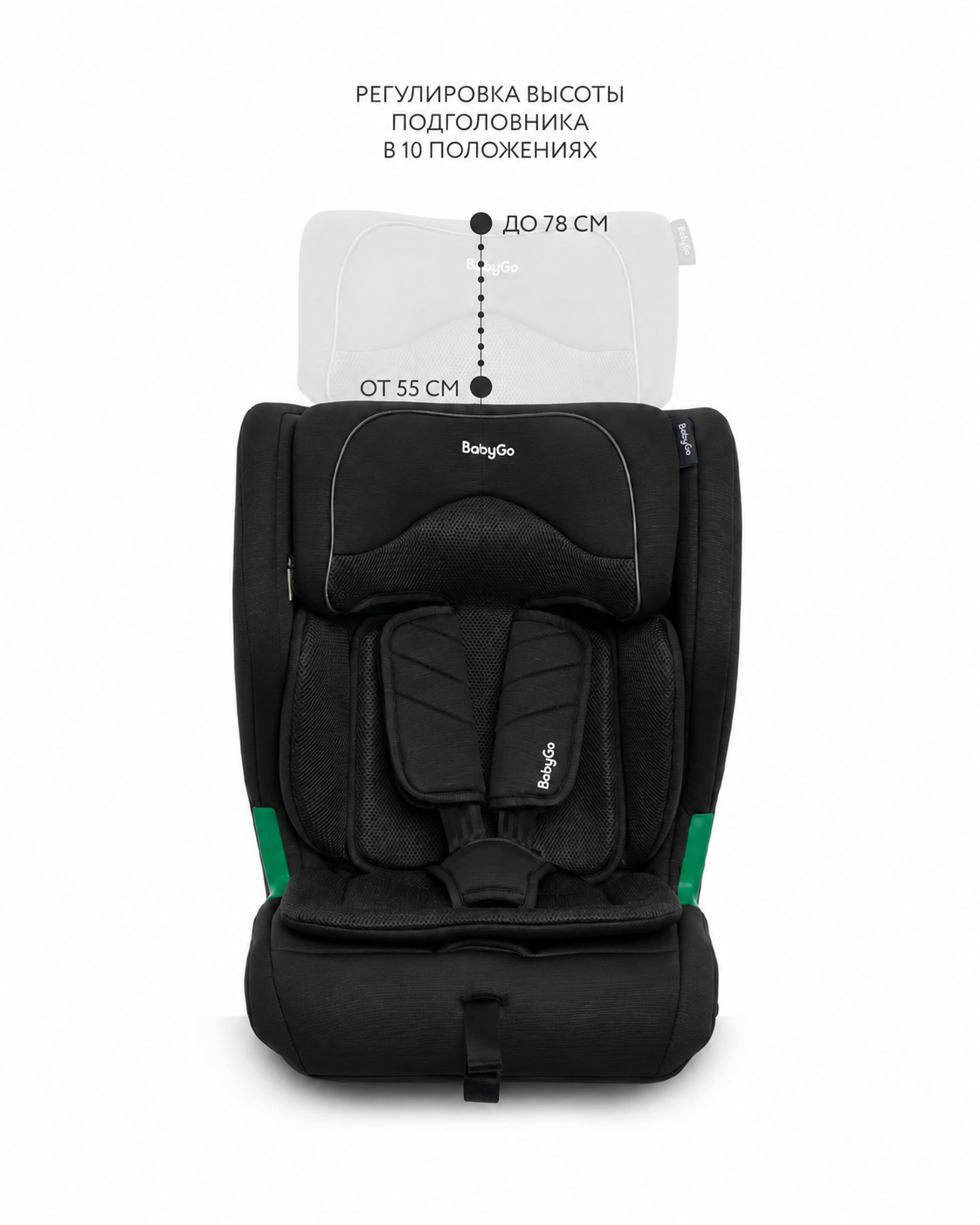 Автокресло BabyGo Flex Isofix 1/2/3 (9-36 кг) черный - фото 2