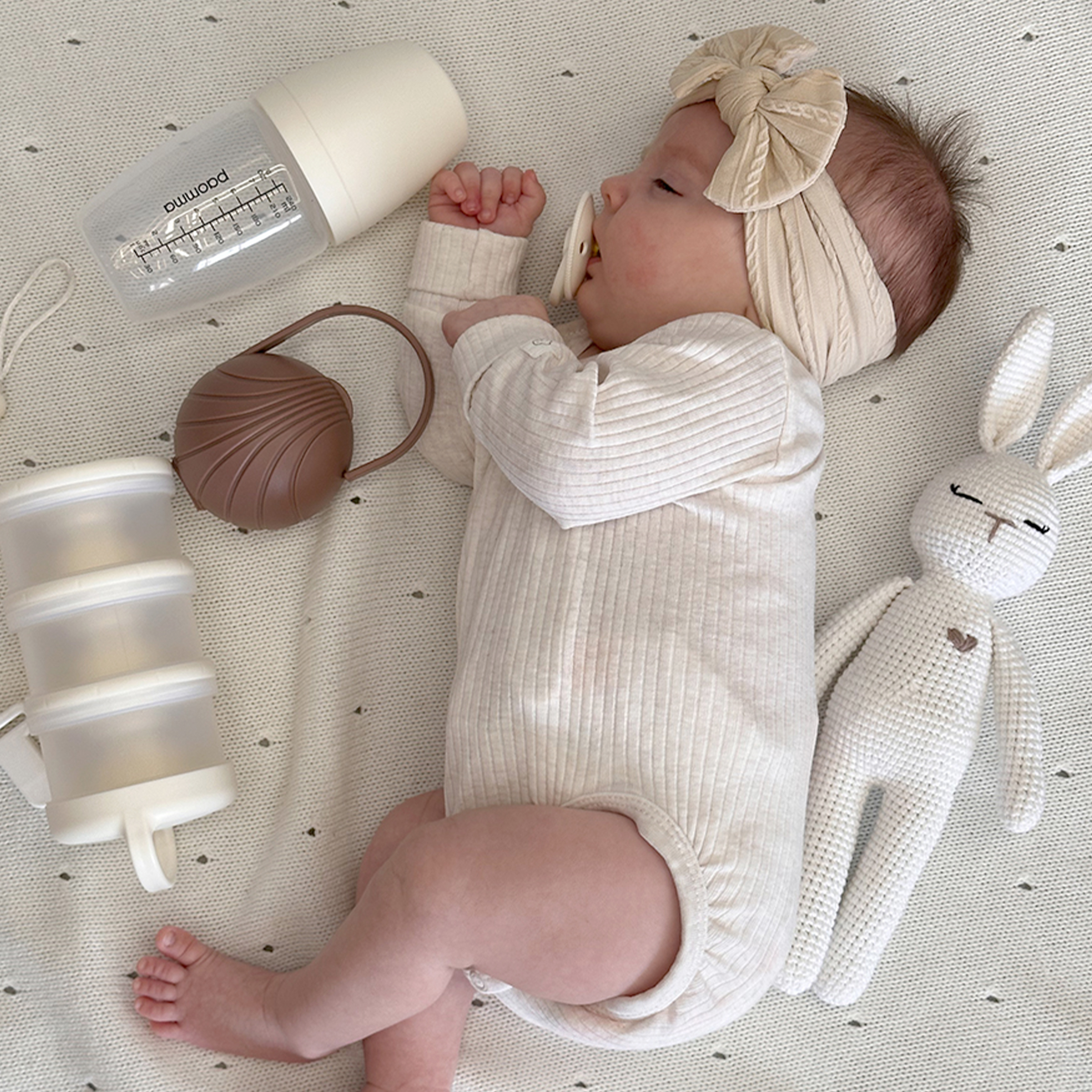 Контейнер для молочной смеси Paomma и детского питания 3 отделения цвет Сливочный - фото 12