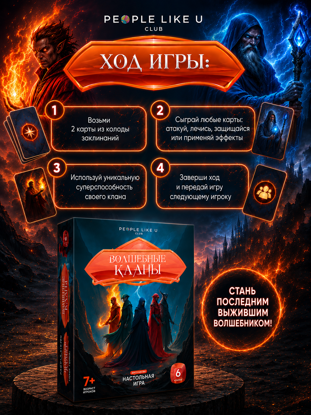 Настольная игра People Like U Волшебные кланы 120 карточек - фото 5