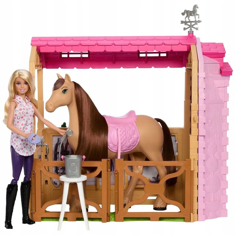 Кукла модельная Barbie с лошадью и конюшней оригинал HXJ44 - фото 4