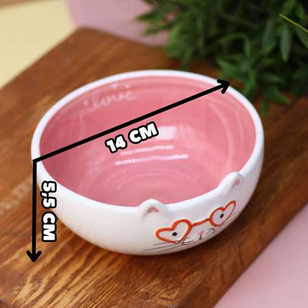 Тарелка керамическая iLikeGift Happy cat глубокая