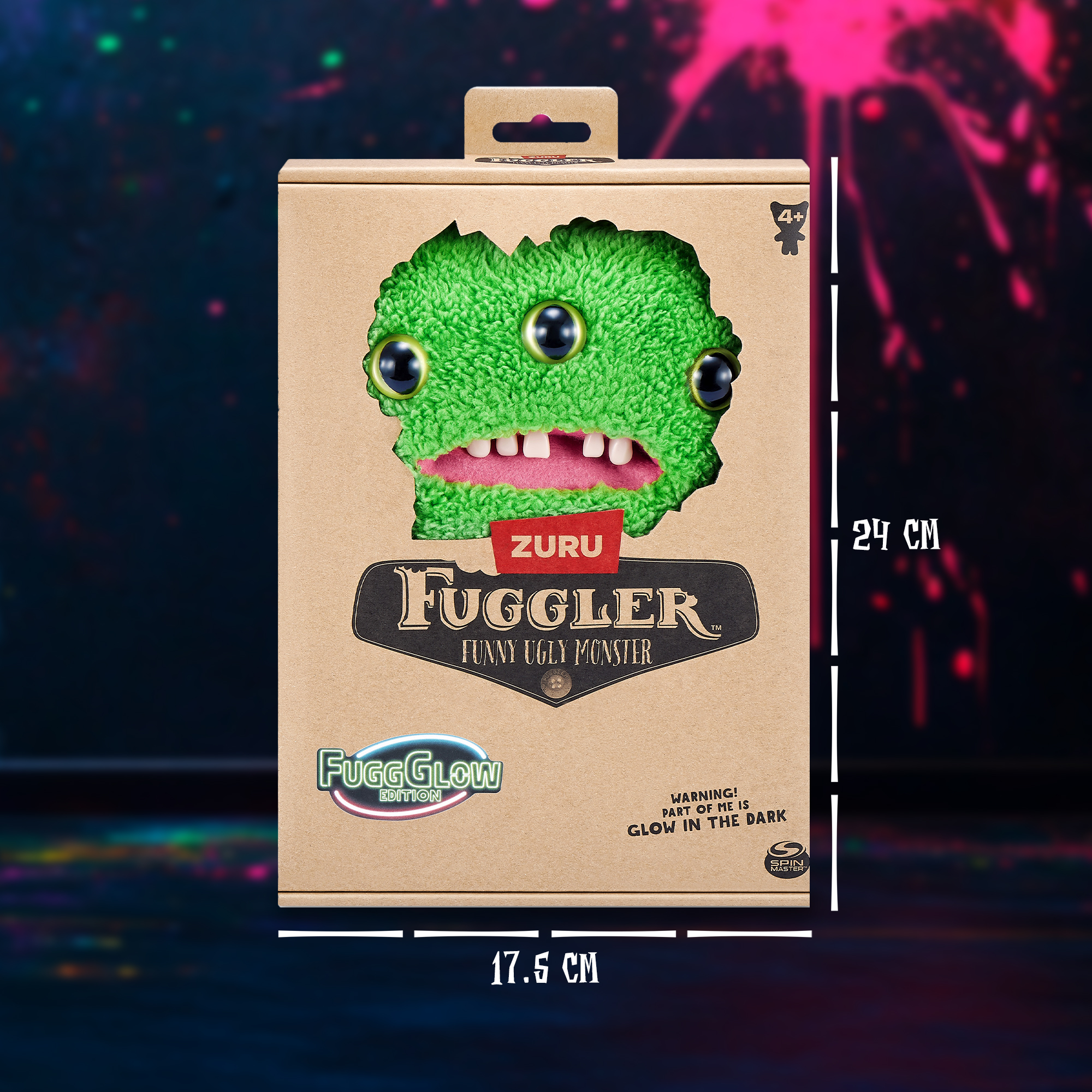 Игрушка мягкая FUGGLER Зеленый ушастик Грин Светящийся Фагглер 24см 15716G - фото 4