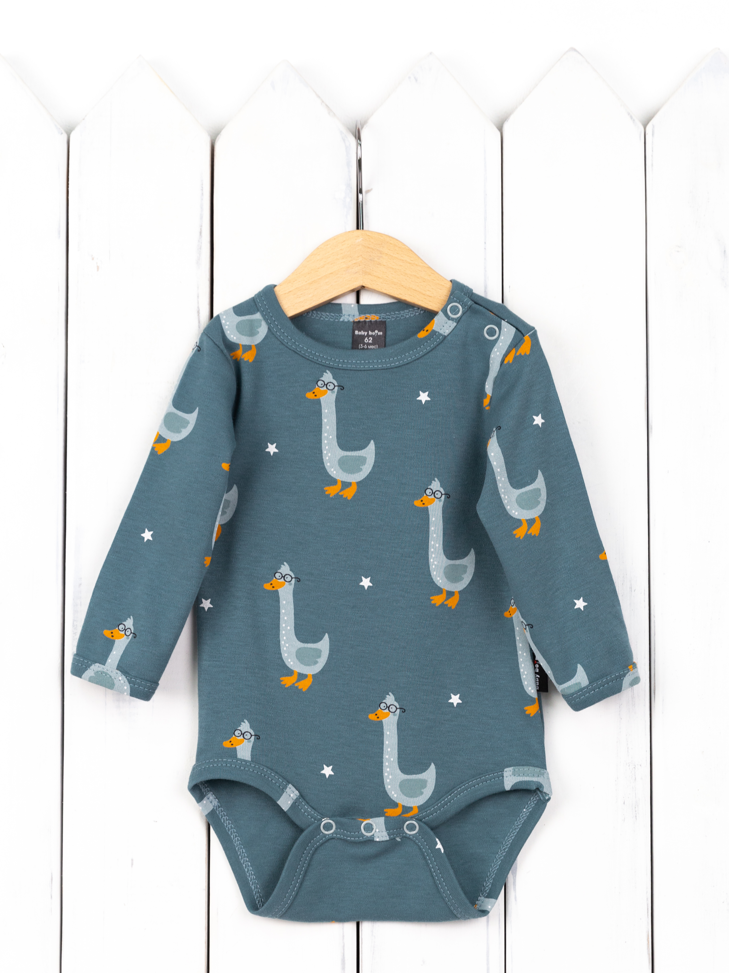 Боди Baby boom Б86/23-И(М) Боди (длинный рукав/гуси) - фото 1