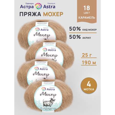 Пряжа для вязания Astra Premium 25г 190м 4шт