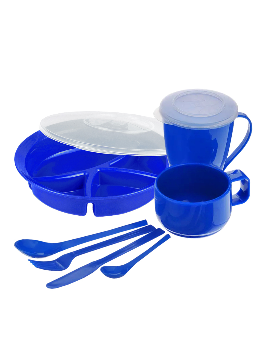 Набор посуды Solaris на 1 персону «Вахтовый метод» синий - фото 11