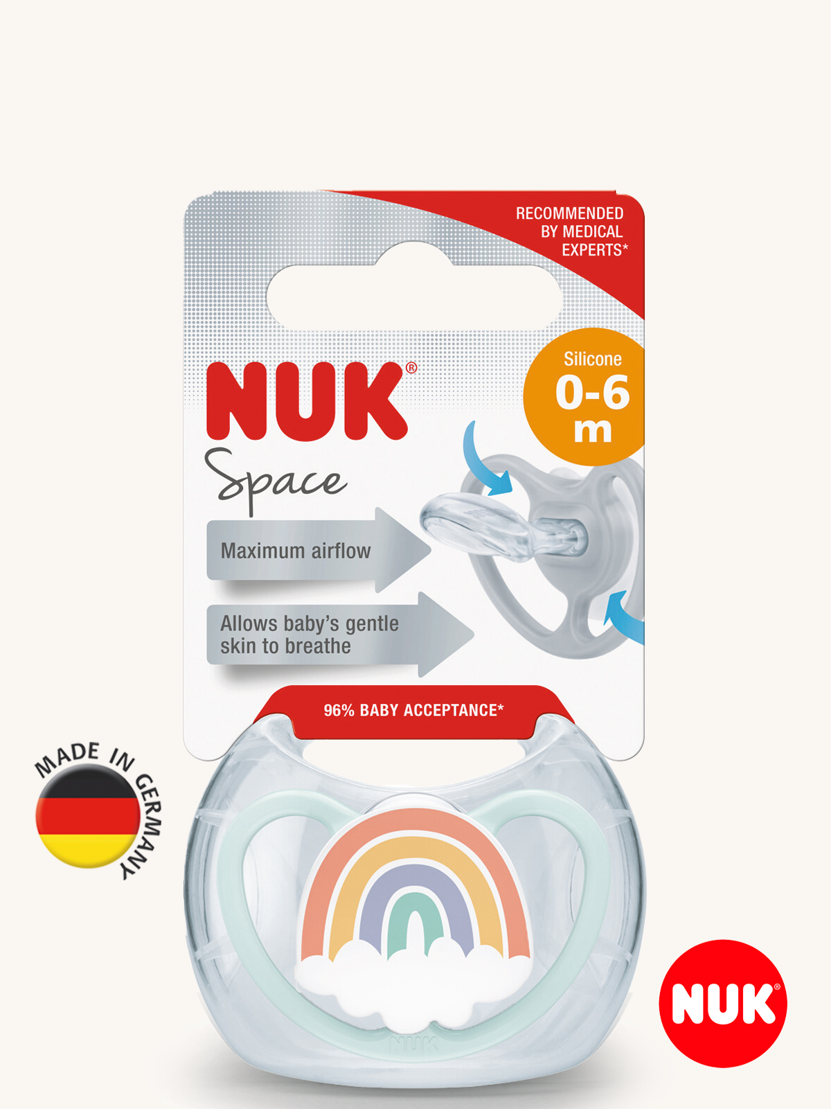 Пустышка Nuk силикон ортодонтическая от 0 мес. - фото 1
