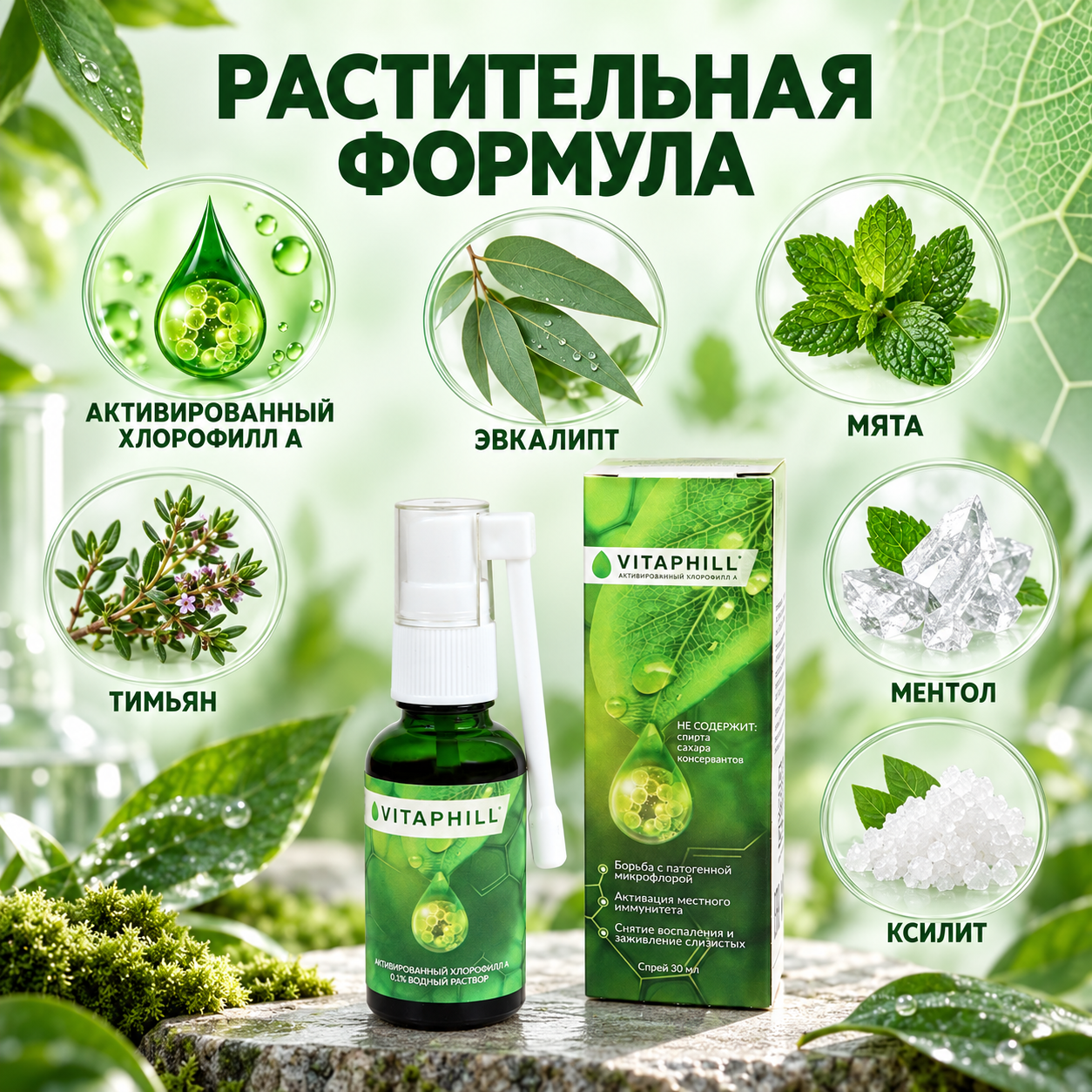 Спрей для горла и полости рта VITAPHILL Противовоспалительный 30 мл - фото 5