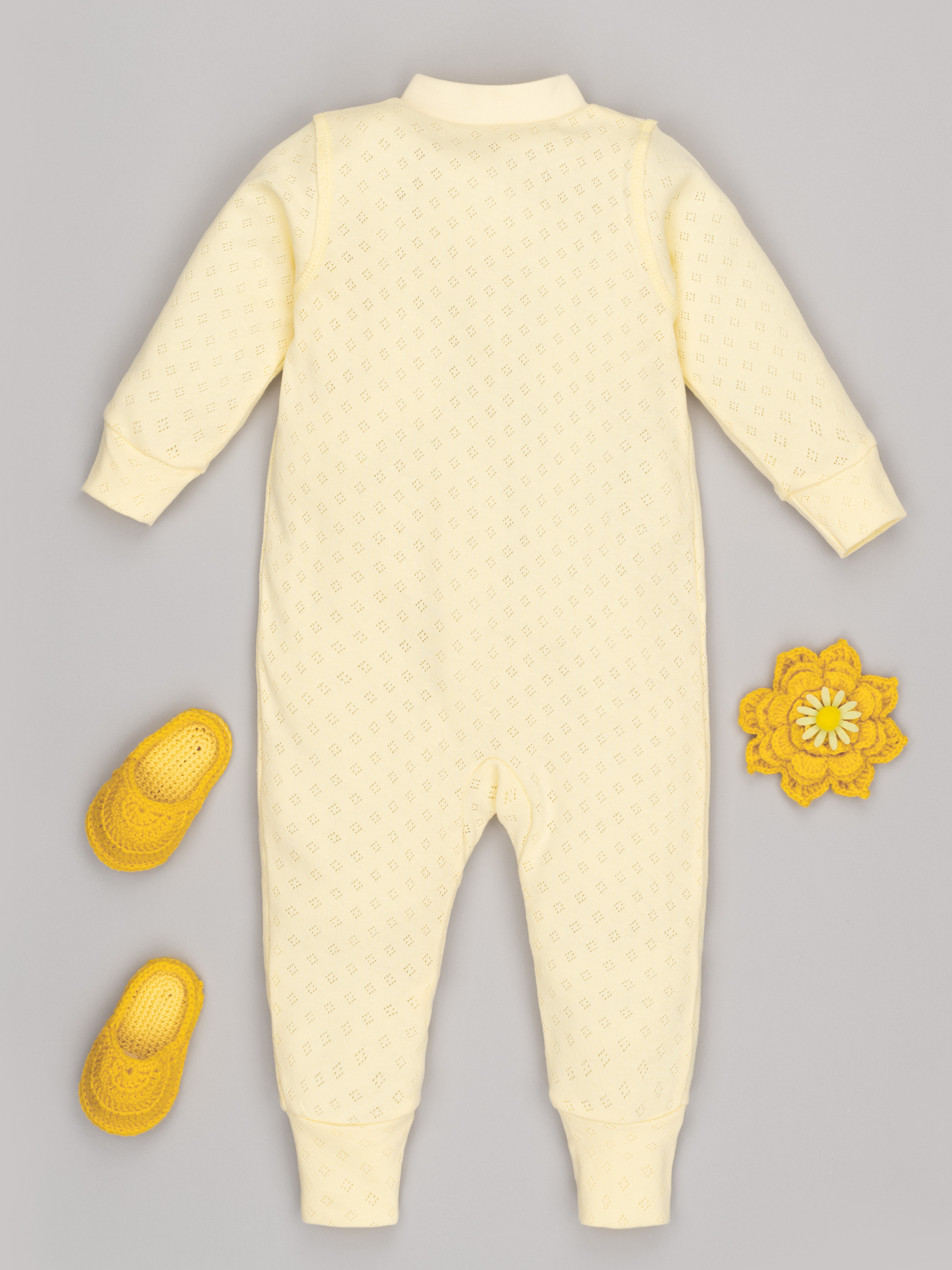 Комбинезон ТРИЯ 1022 ажурная рибана Soft желтый - фото 8