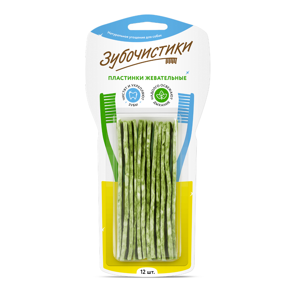 Лакомство для собак Зубочистики Пластинки 12шт жевательные - фото 1