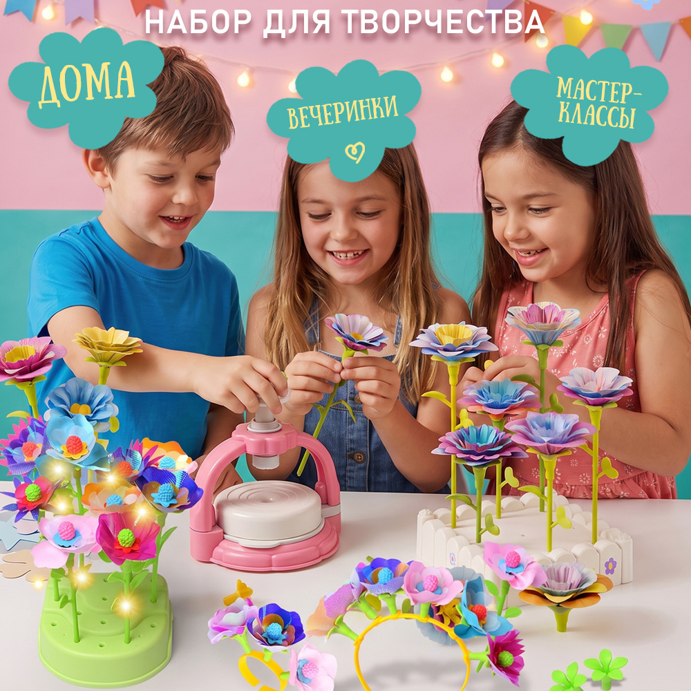 Набор для творчества TIPTOPOLIS Цветы из ткани 273 дет - фото 4