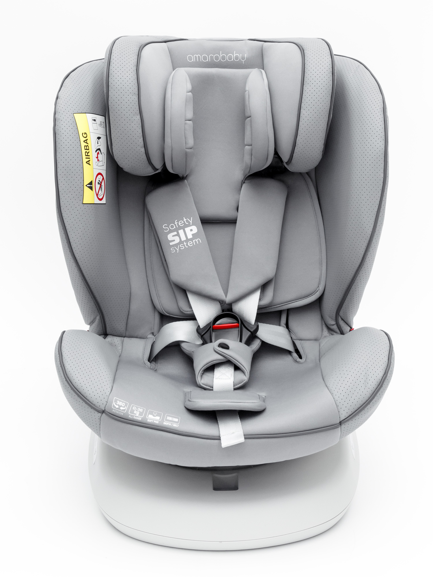Автокресло Amarobaby Champion Isofix 0+/1/2/3 (0-36 кг) серый - фото 20