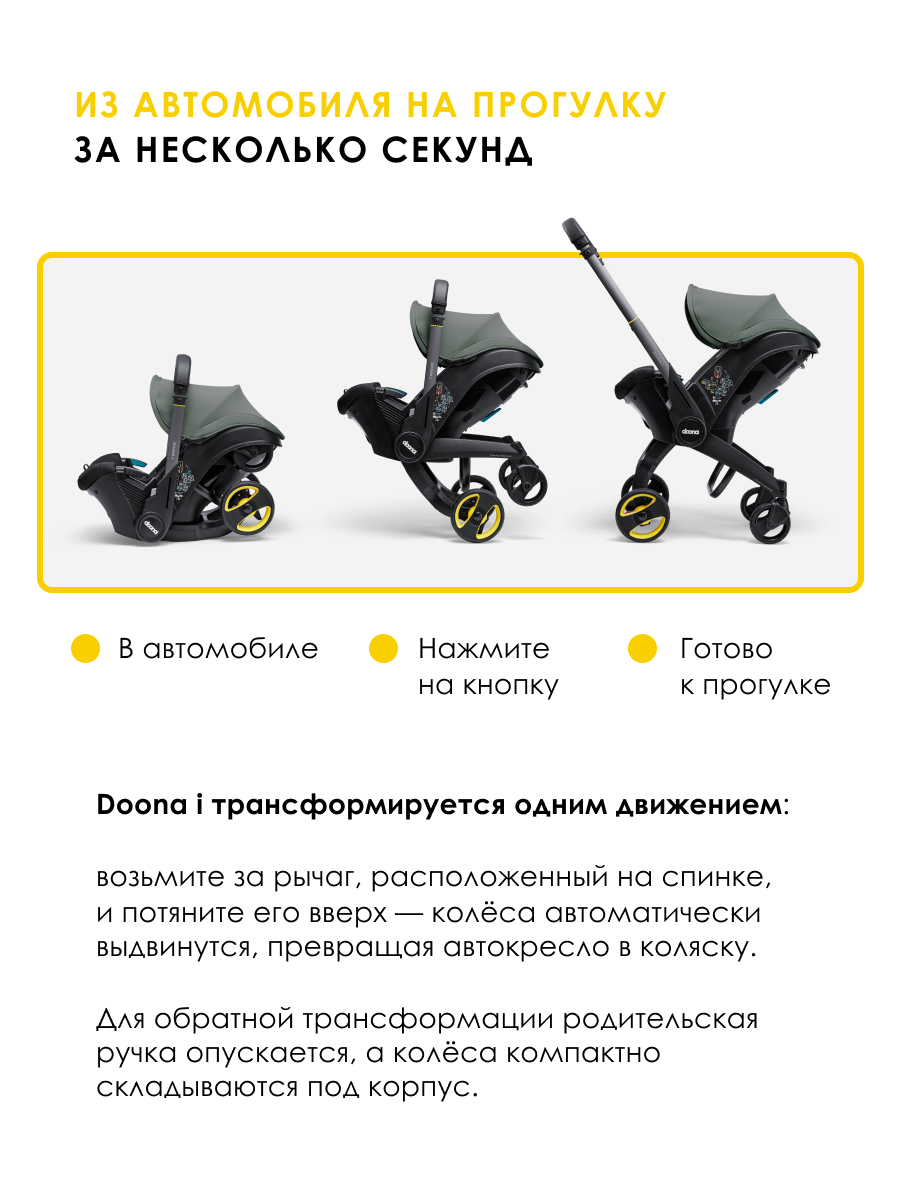 Автокресло Doona i Slate Green Isofix 0 (0 -13 кг) серый - фото 9