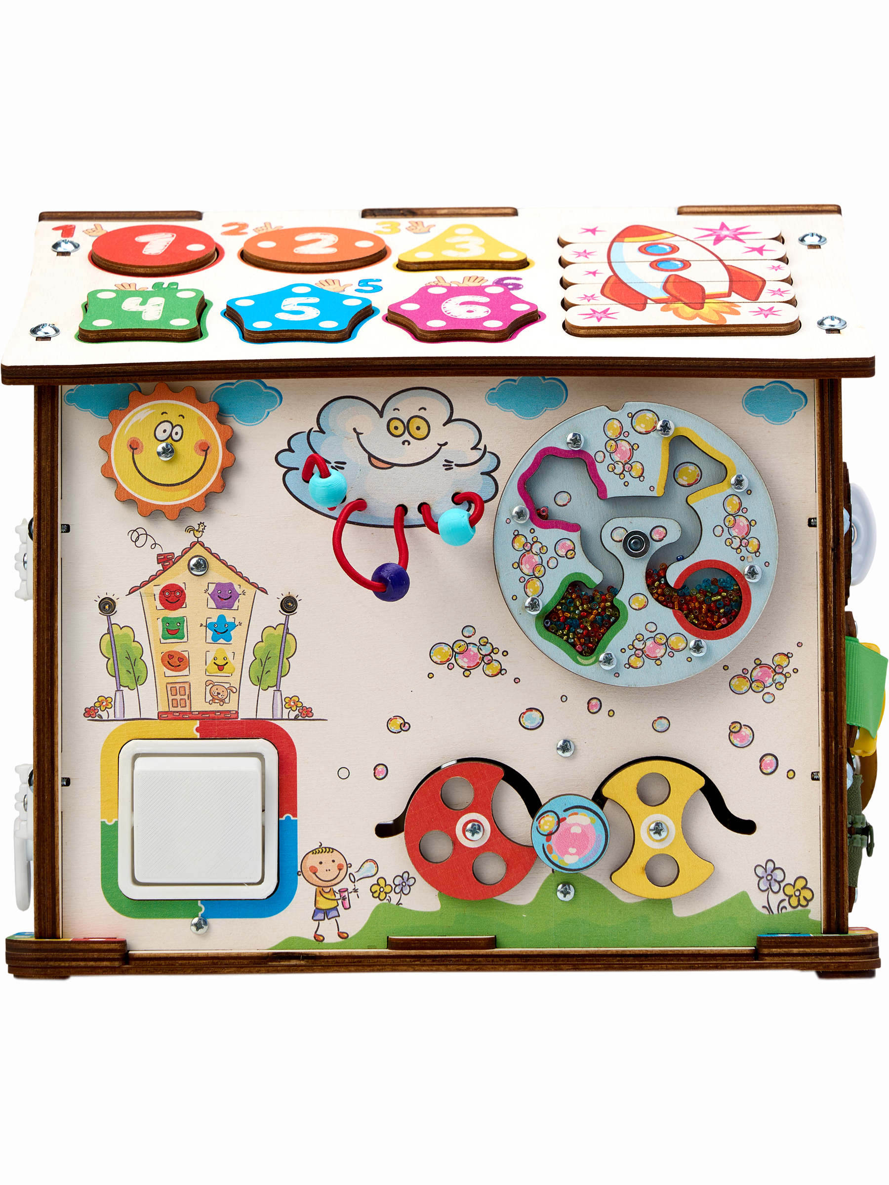 Игрушка Evotoys бизиборд Смайлика на машинке - фото 27