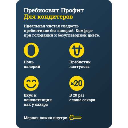 Заменитель сахара без калорий Пребиосвит Профит 150 г Сладость х20