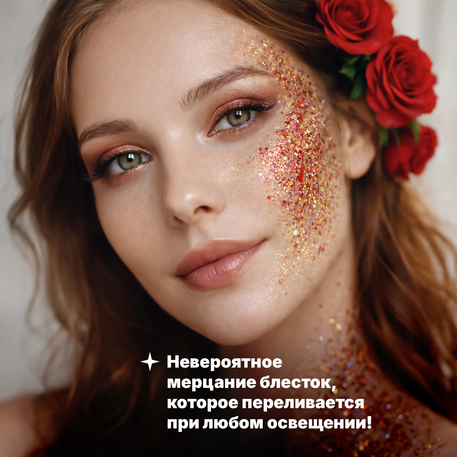 Глиттер шиммер для тела ХОББИЛАБ Зачарованный гранат 30 г - фото 2