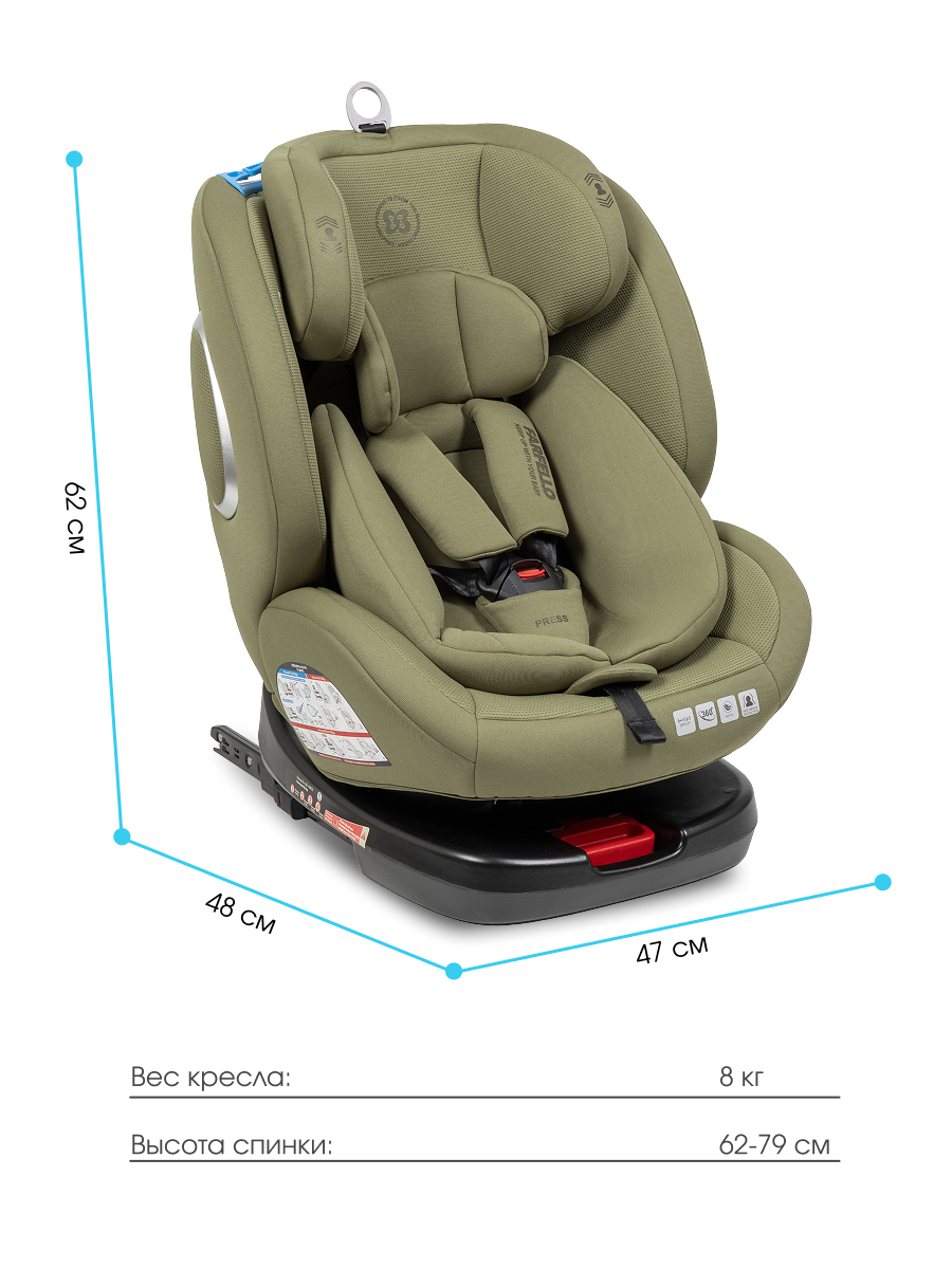 Автокресло Farfello YB102A Isofix 0+/1/2/3 (0-36 кг) зеленый - фото 7