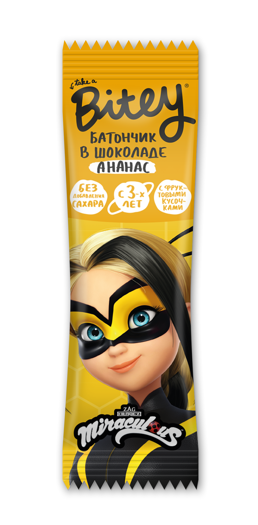 Батончик Take a Bitey в шоколаде с кусочками фруктов Ананас 35г - фото 2