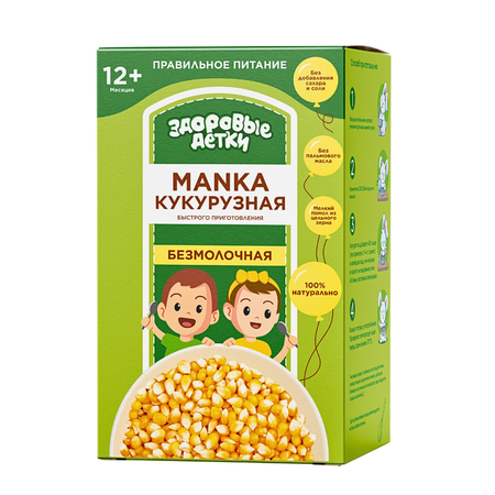 Кашка кукурузная Здоровые детки MANKA с 12 месяцев 500г