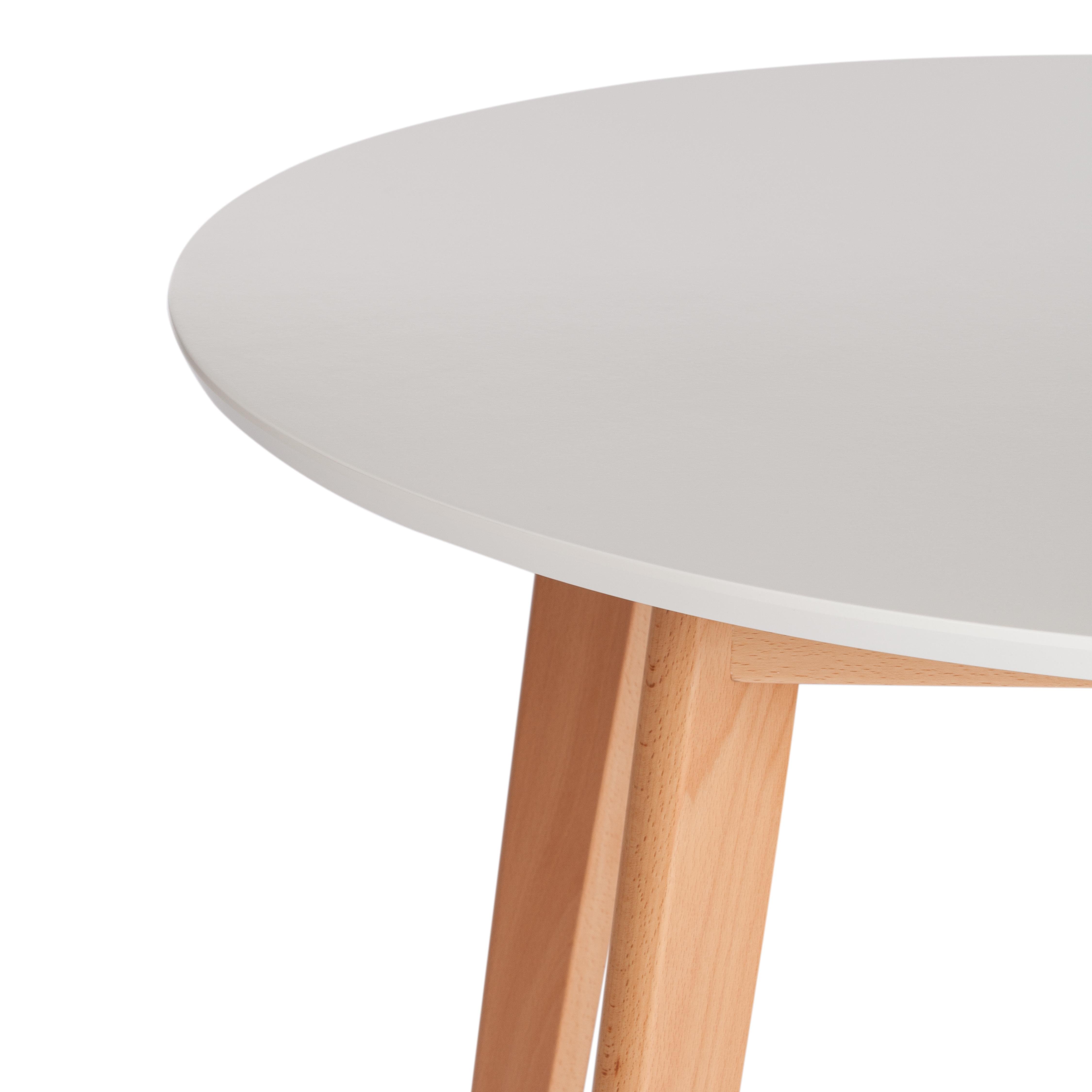 Стол обеденный нераскладной TETCHAIR BOSCO (Боско), 90х90 см, Белый/Натуральный - фото 3